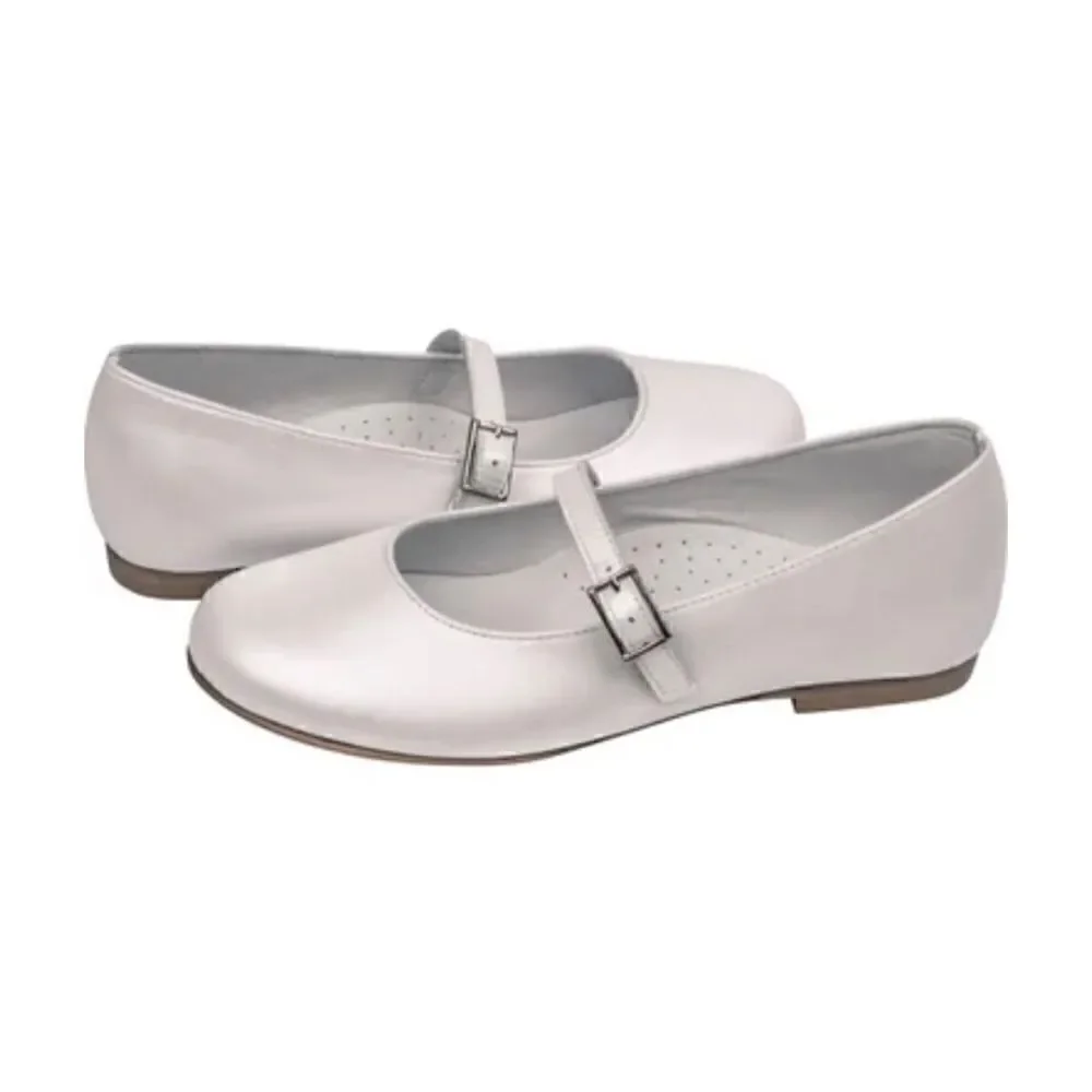 Isabel Garreton Girls Mary Jane leather Party Shoe sz 33 Pearl White